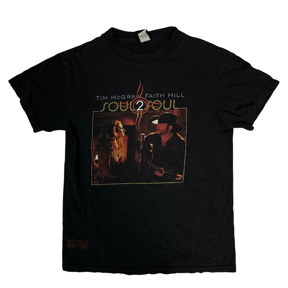 Tim McGraw Faith Hill Soul2Soul II Tour 2006 T-Shirt Black Cinder Block Medium